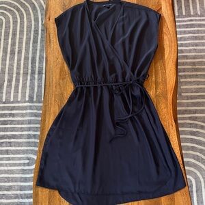 Elegant Navy Wrap Dress